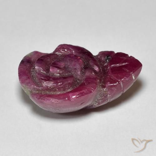 ياقوت الزوزيت Medium Dark Reddish-Purple طبيعي، قص وردة، 14.55 قيراط، غير شفاف