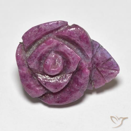 16.73ct طبيعي Medium Dark-Purple ياقوت الزوزيت, قص وردة, غير شفاف
