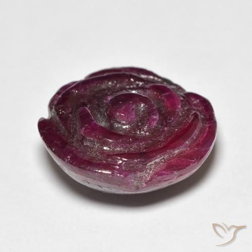 ياقوت الزوزيت Medium Dark-Purple طبيعي، قص وردة، 16.77 قيراط، غير شفاف
