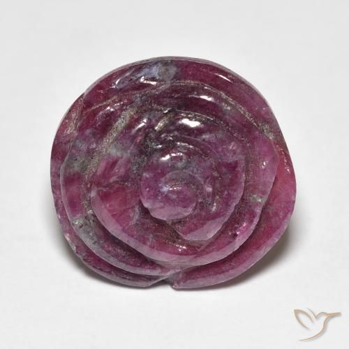 16.09ct طبيعي أرجواني محمر ياقوت الزوزيت, قص وردة, غير شفاف