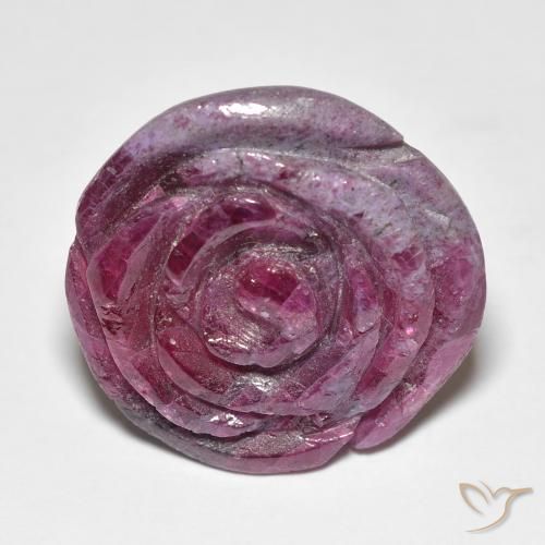 25.96ct طبيعي أرجواني محمر ياقوت الزوزيت, قص وردة, غير شفاف