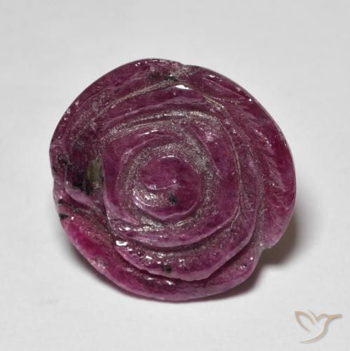 12.14ct طبيعي أرجواني محمر ياقوت الزوزيت, قص وردة, غير شفاف