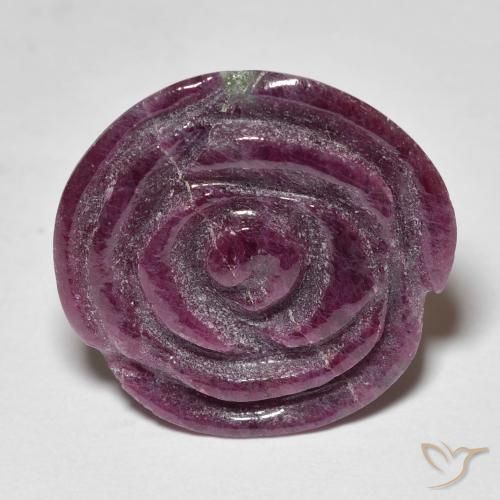 18.70ct طبيعي أرجوانى برقوقى ياقوت الزوزيت, قص وردة, غير شفاف