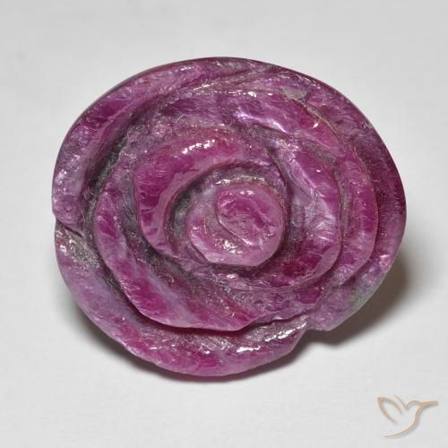 20.63ct طبيعي أرجوانى برقوقى ياقوت الزوزيت, قص وردة, غير شفاف