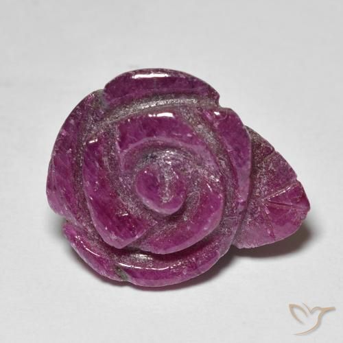 20.39ct طبيعي أرجوانى برقوقى ياقوت الزوزيت, قص وردة, غير شفاف