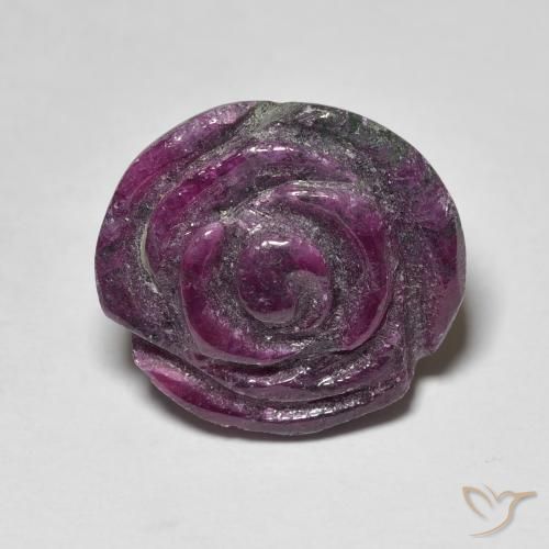 19.53ct طبيعي أرجوانى متوسط ياقوت الزوزيت, قص وردة, غير شفاف
