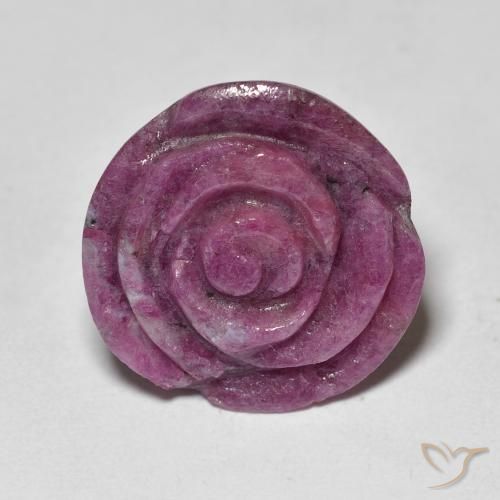 17.81ct طبيعي Medium Dark-Purple ياقوت الزوزيت, قص وردة, غير شفاف