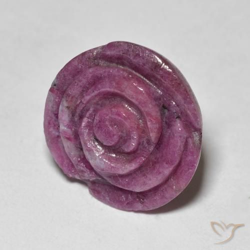 ياقوت الزوزيت Medium Dark-Purple طبيعي، قص وردة، 17.81 قيراط، غير شفاف