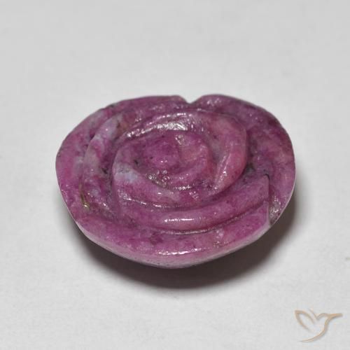 ياقوت الزوزيت Medium Dark-Purple طبيعي، قص وردة، 17.81 قيراط، غير شفاف