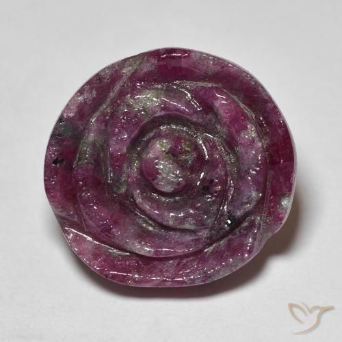 23.60ct طبيعي أرجوانى برقوقى ياقوت الزوزيت, قص وردة, غير شفاف