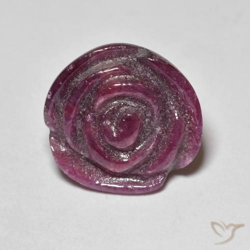 18.07ct طبيعي أرجوانى برقوقى ياقوت الزوزيت, قص وردة, غير شفاف