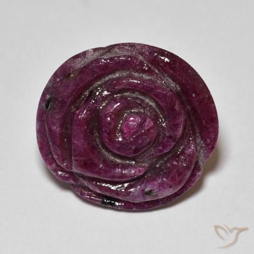 17.50ct طبيعي التوت عليق أحمر ياقوت الزوزيت, قص وردة, غير شفاف