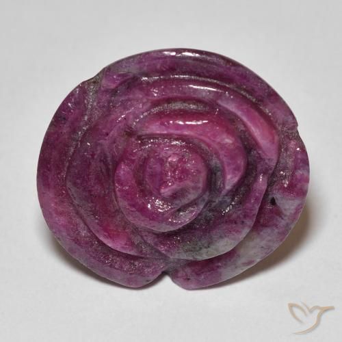 20.50ct طبيعي أرجواني محمر ياقوت الزوزيت, قص وردة, غير شفاف