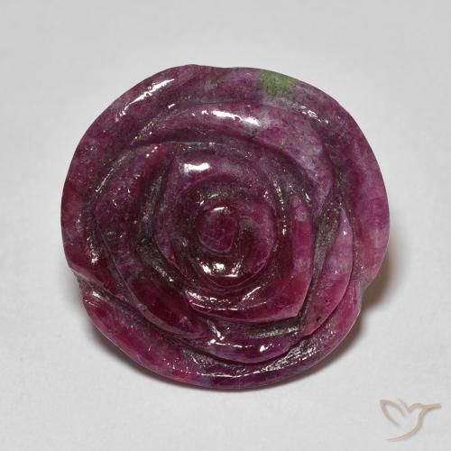 16.99ct طبيعي أرجواني غامق ياقوت الزوزيت, قص وردة, غير شفاف
