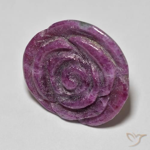 ياقوت الزوزيت Medium Dark-Purple طبيعي، قص وردة، 14.07 قيراط، غير شفاف