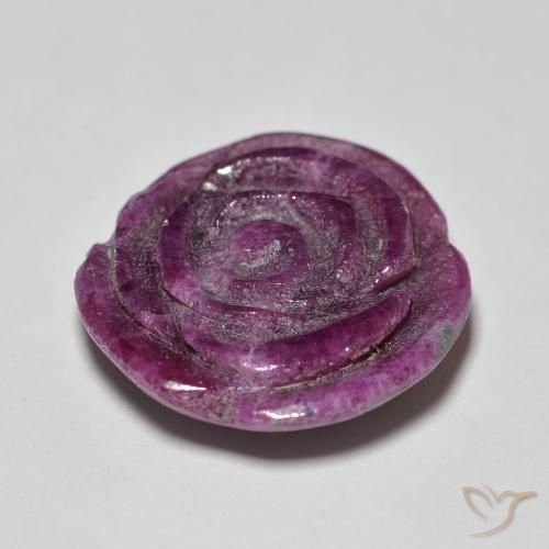 ياقوت الزوزيت Medium Dark-Purple طبيعي، قص وردة، 14.07 قيراط، غير شفاف