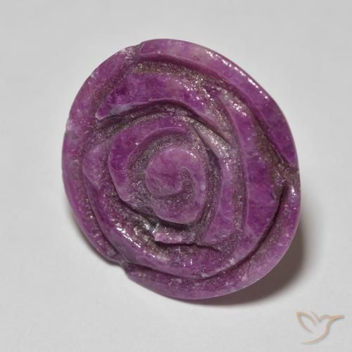 ياقوت الزوزيت Medium Dark-Purple طبيعي، قص وردة، 14.36 قيراط، غير شفاف