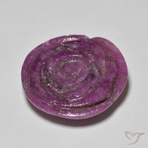 ياقوت الزوزيت Medium Dark-Purple طبيعي، قص وردة، 14.36 قيراط، غير شفاف