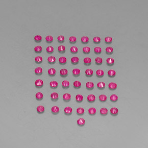ياقوت أحمر طبيعي بلون أحمر بنفسجي، وزن ‎‎ قيراط، شكل دائري، مقاس ‎1.78‎ مم