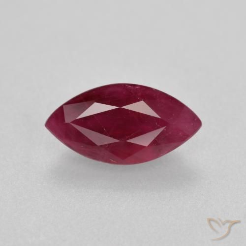 0.98ct طبيعي احمر غامق ياقوت, ماركيز, VS-SI