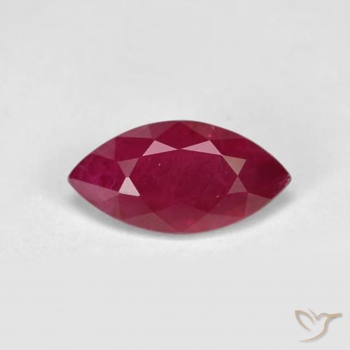 1.84ct طبيعي أحمر نبيذى غامق ياقوت, ماركيز, VS-SI