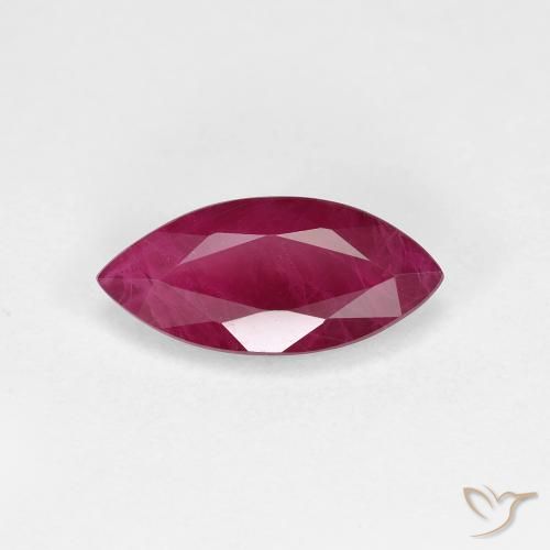 1.58ct طبيعي أحمر غامق ياقوت, ماركيز, VS-SI