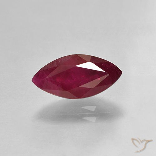 1.47ct طبيعي أحمر غامق ياقوت, ماركيز, VS-SI