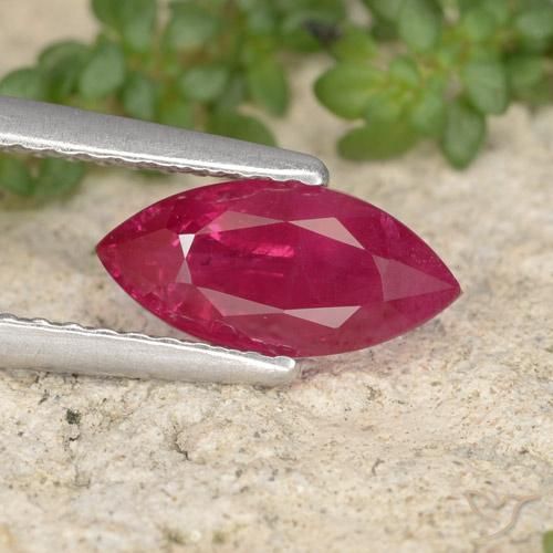 1.18ct طبيعي قرمزى غامق ياقوت, ماركيز, VS-SI
