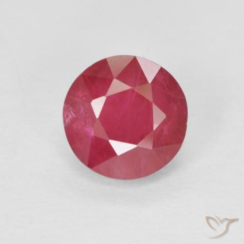 0.92ct طبيعي قرمزى غامق ياقوت, دائري, VS-SI