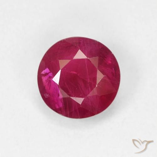 0.76ct طبيعي احمر غامق ياقوت, دائري, VS-SI