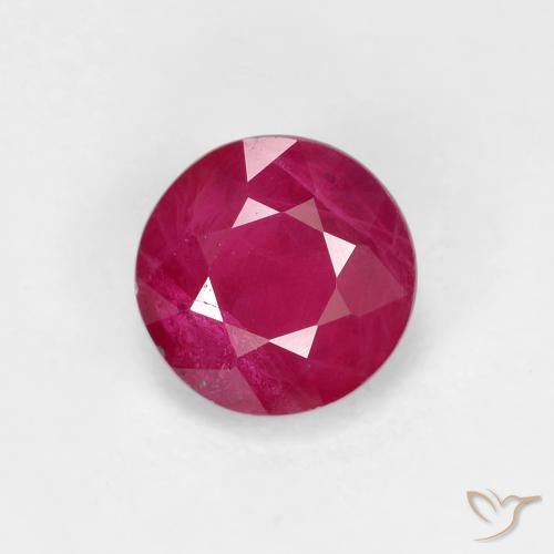 0.79ct طبيعي اوردي امحمر ياقوت, دائري, VS-SI