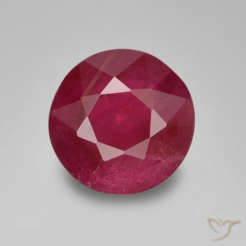 0.94ct طبيعي أحمر متوسط ياقوت, دائري, VS-SI