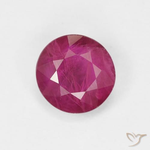 0.80ct طبيعي أحمر وردى ياقوت, دائري, VS-SI