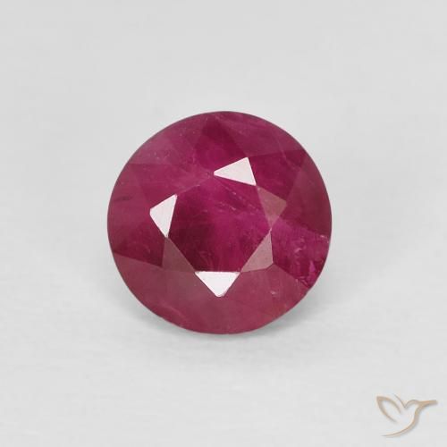 0.83ct طبيعي أحمر وردى ياقوت, دائري, VS-SI