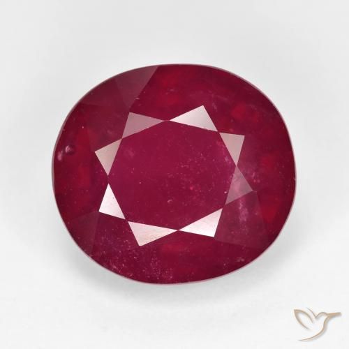13.44ct طبيعي أحمر غامق ياقوت, بيضوي, VS-SI