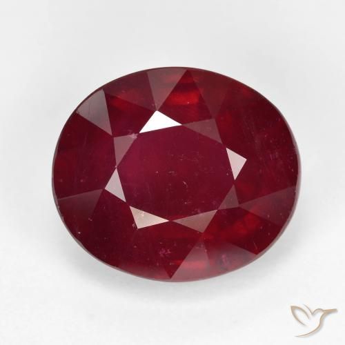 9.58ct طبيعي احمر غامق ياقوت, بيضوي, VS-SI