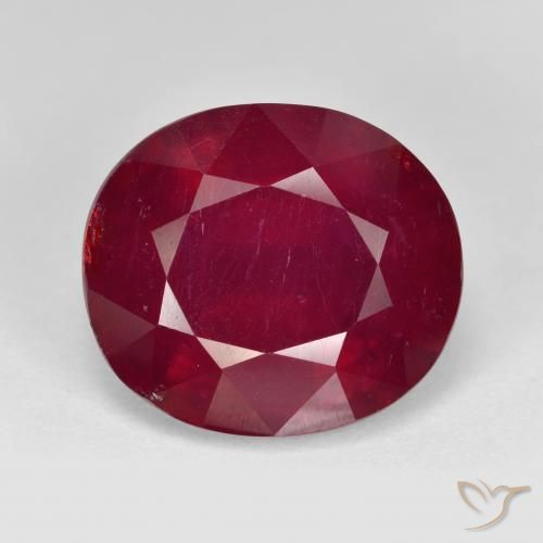 13.50ct طبيعي أحمر غامق ياقوت, بيضوي, VS-SI