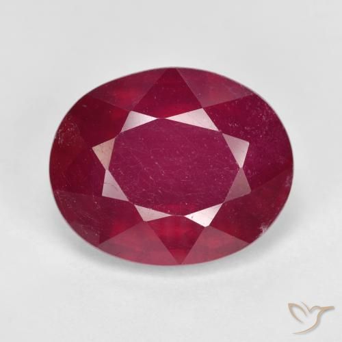 12.82ct طبيعي أحمر غامق ياقوت, بيضوي, VS-SI