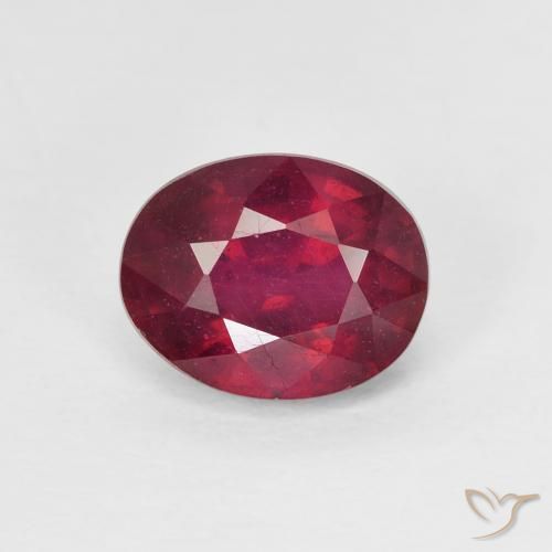 1.90ct طبيعي وردى محمر غامق ياقوت, بيضوي, VS-SI