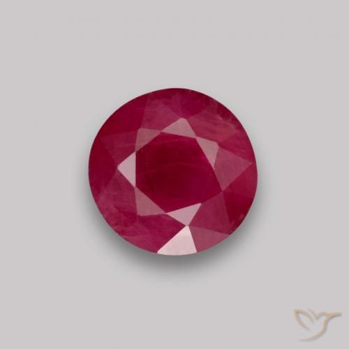 0.94ct طبيعي أحمر غامق ياقوت, دائري, VS-SI