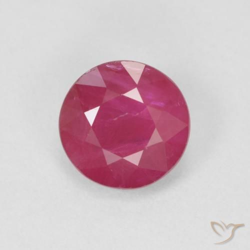 0.84ct طبيعي أحمر وردى ياقوت, دائري, VS-SI