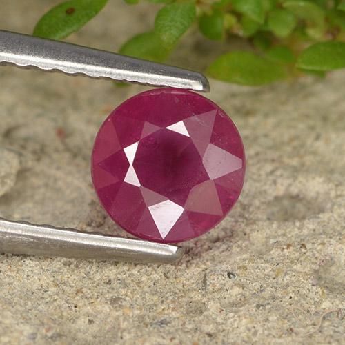 0.84ct طبيعي أحمر متوسط ياقوت, دائري, VS-SI