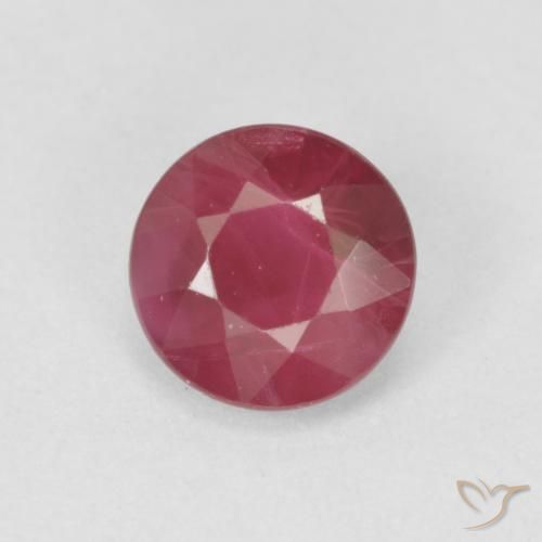 0.76ct طبيعي أحمر وردى ياقوت, دائري, VS-SI
