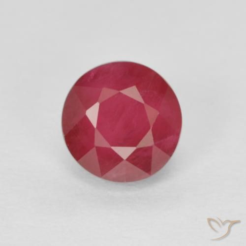 0.96ct طبيعي قرمزى غامق ياقوت, دائري, VS-SI