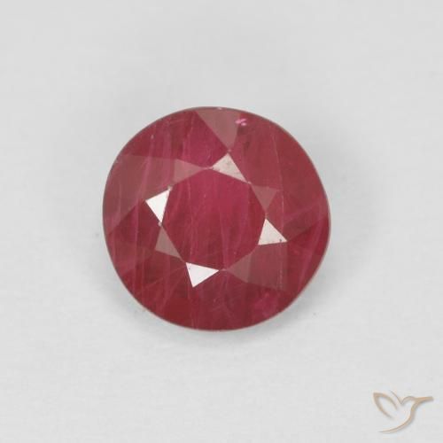 0.87ct طبيعي أحمر متوسط ياقوت, دائري, VS-SI