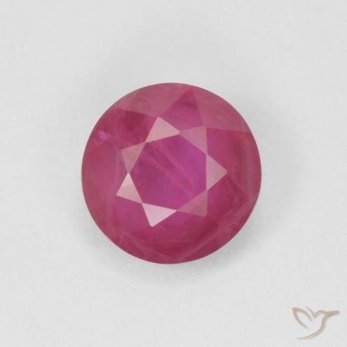 0.82ct طبيعي اوردي امحمر ياقوت, دائري, VS-SI