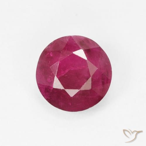 0.80ct طبيعي أحمر وردى ياقوت, دائري, VS-SI