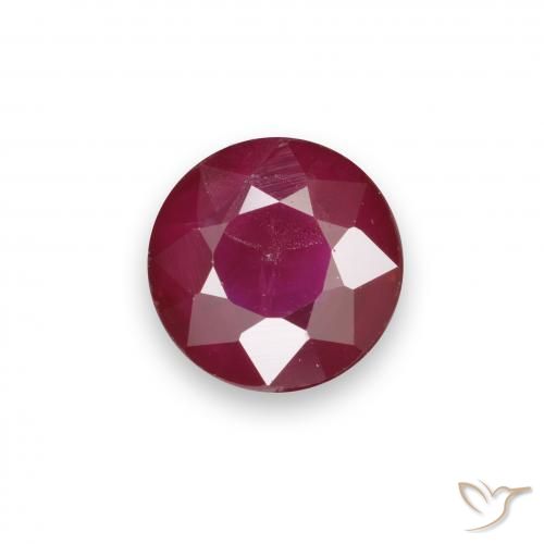 0.97ct طبيعي أحمر غامق ياقوت, دائري, VS-SI