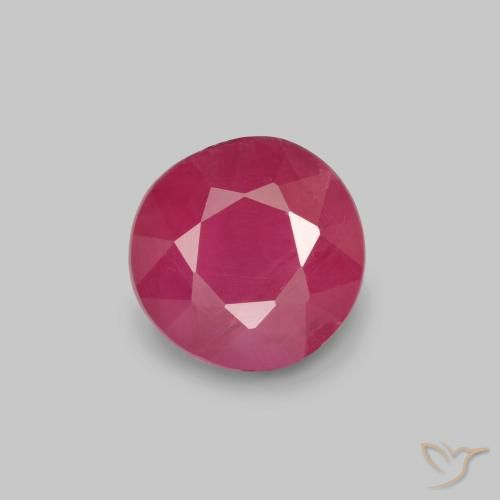 0.77ct طبيعي أحمر وردى ياقوت, دائري, VS-SI