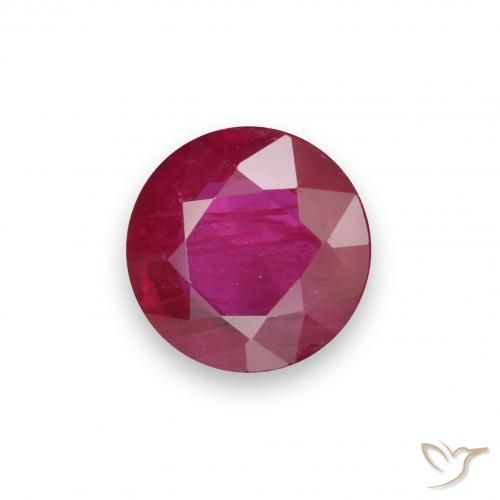 0.73ct طبيعي أحمر داكن-متوسط ياقوت, دائري, VS-SI